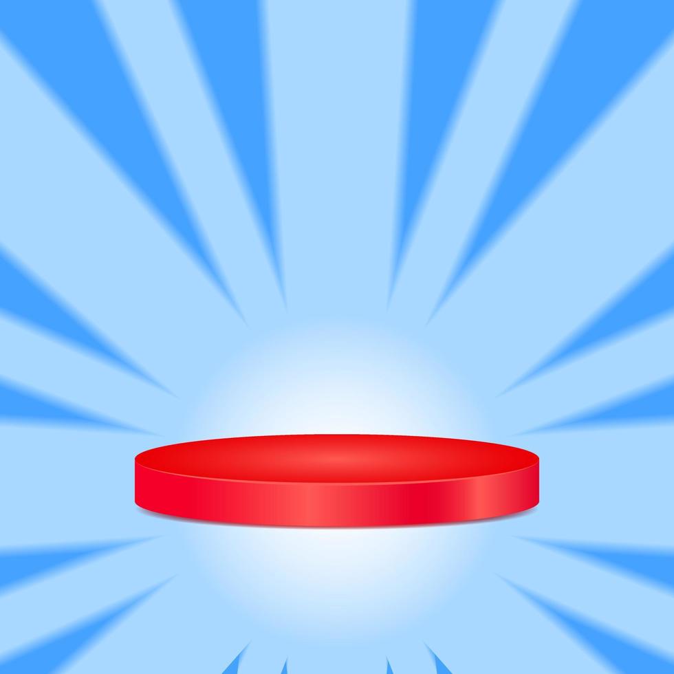 red podium. shine abstract background. blue. suitable sale product, flyer, or background promotion vector