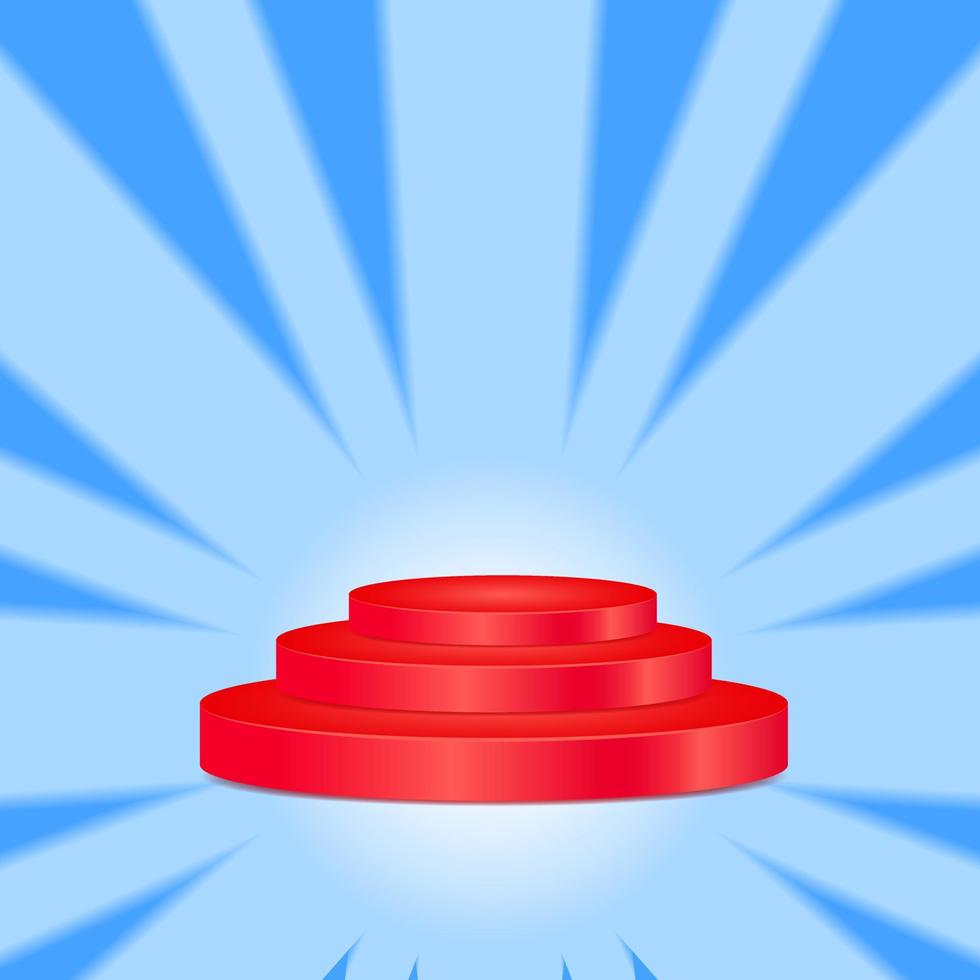red circle podium. shine abstract background. blue. suitable background promotion vector