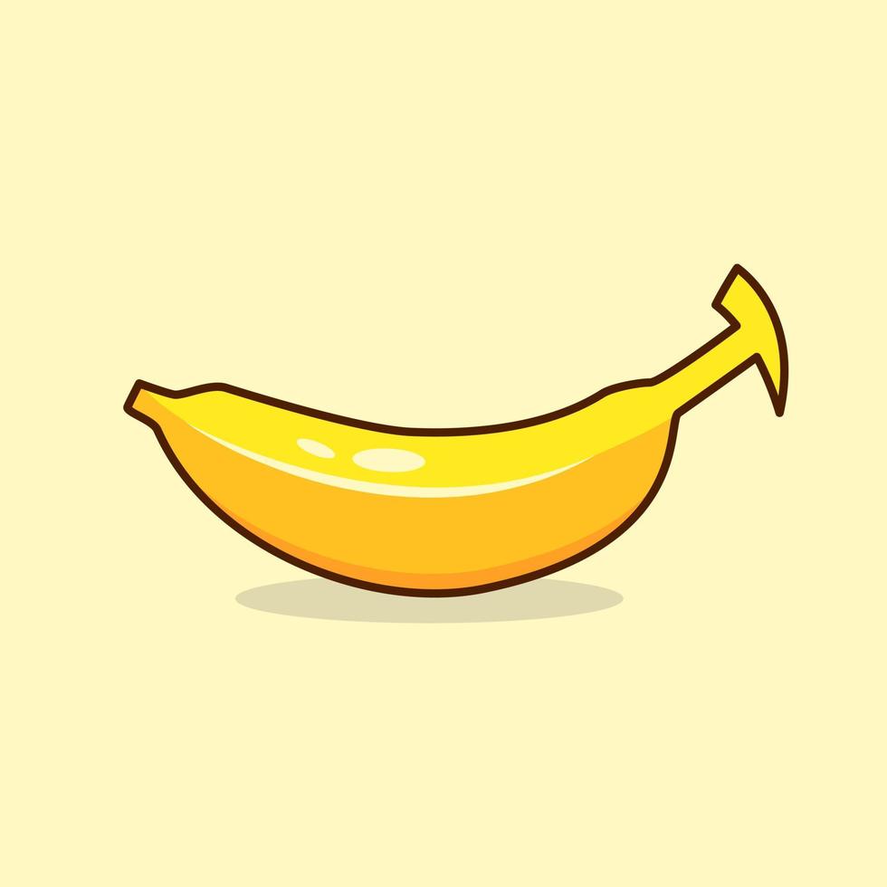 ilustración de plátano amarillo. fruta, dibujos animados, logotipo fresco. adecuado para logotipo, icono, símbolo o signo vector