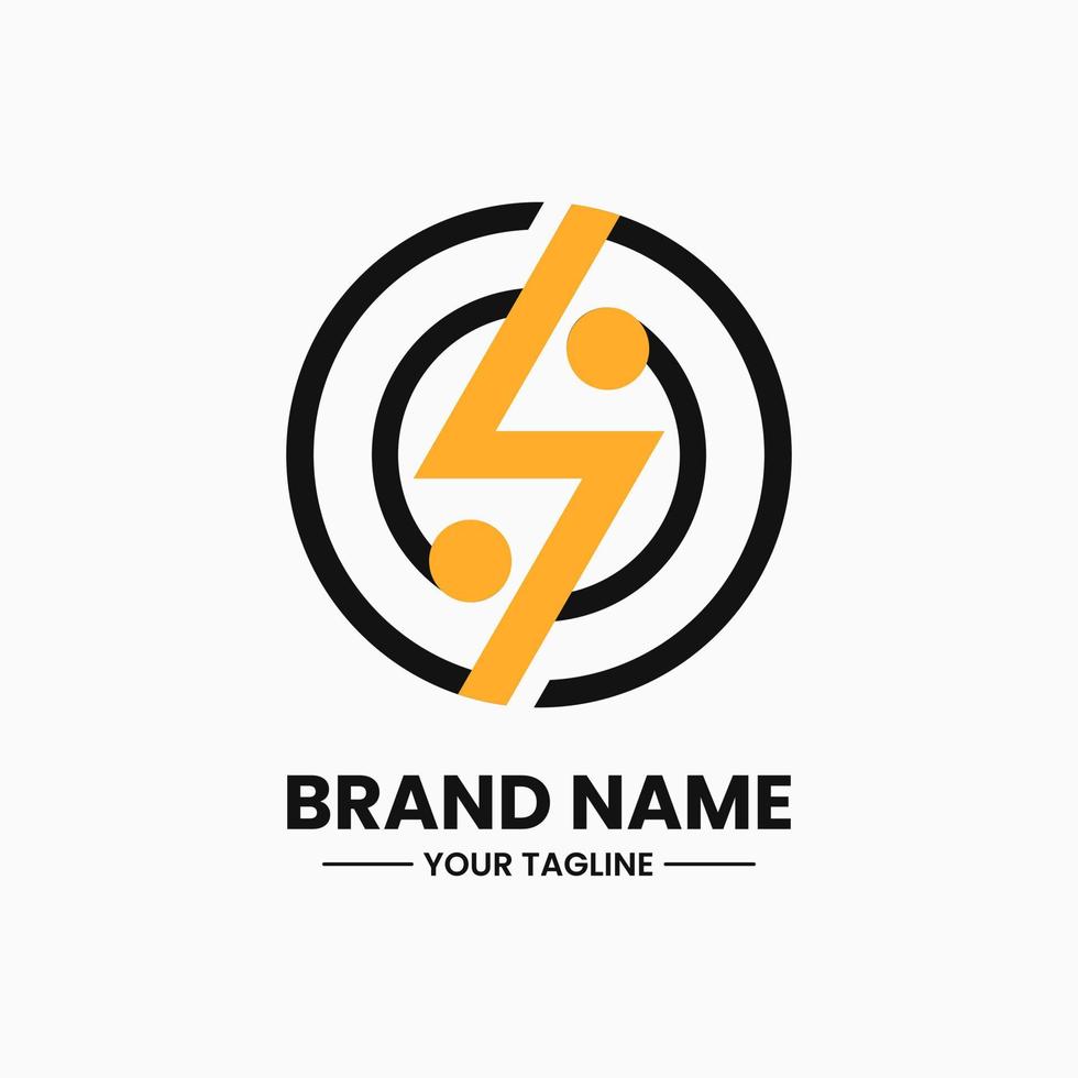 lightning circle percentage logo concept. flat, modern, combination, simple and line style. suitable for logo, icon, symbol and sign. such as expedition, speed and power logo vector
