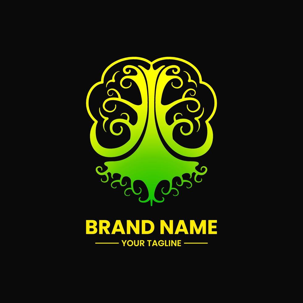 brain Tree logo concept. modern, gradient, flat, combination and simple style. suitable for logo, icon symbol and sign. such as education, nature, creative and intelligence logo vector