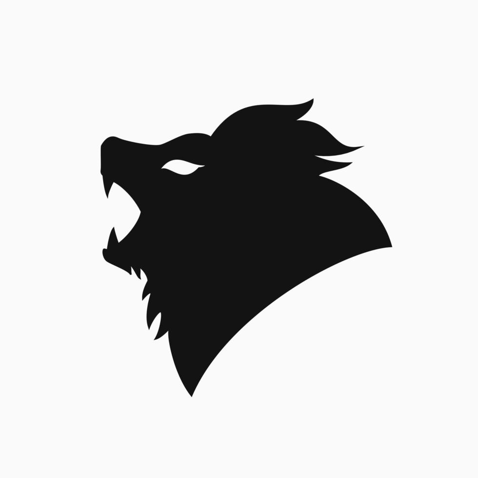 lion head logo concept filled style. black and white. suitable for logo, icon, symbol and sign vector