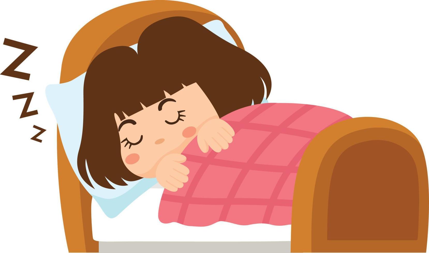 sleeping baby girl vector illustration