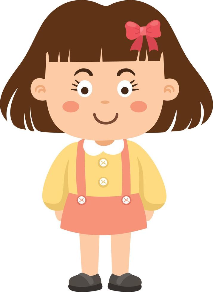 cute little kid girl illustration vector