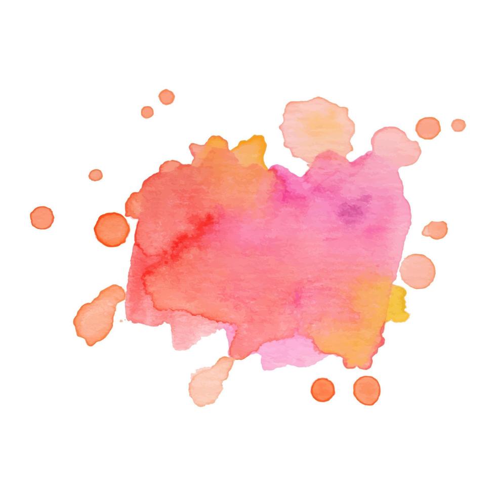 Mancha de acuarela abstracta colorida con salpicaduras y salpicaduras. fondo creativo moderno para el diseño de moda. ilustración vectorial vector