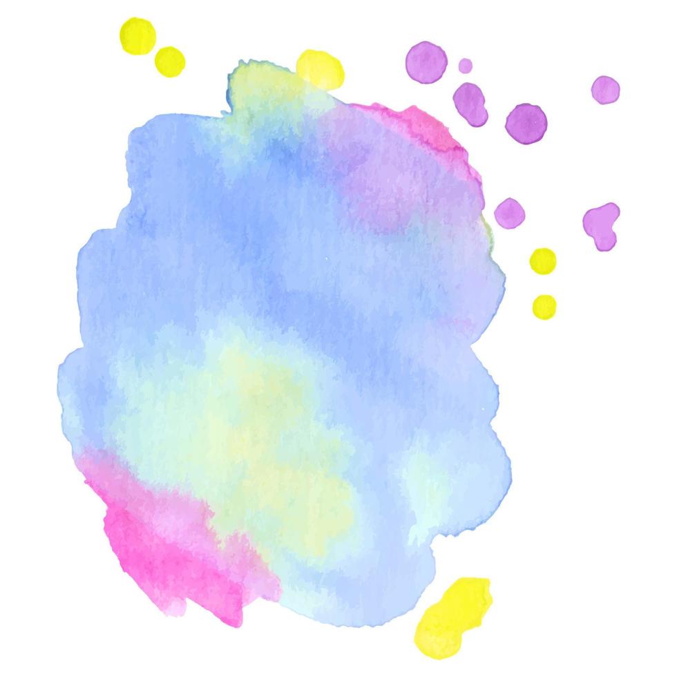 Colorful abstract watercolor stain with splashes and spatters. Modern creative background for trendy design. Vector illustration.