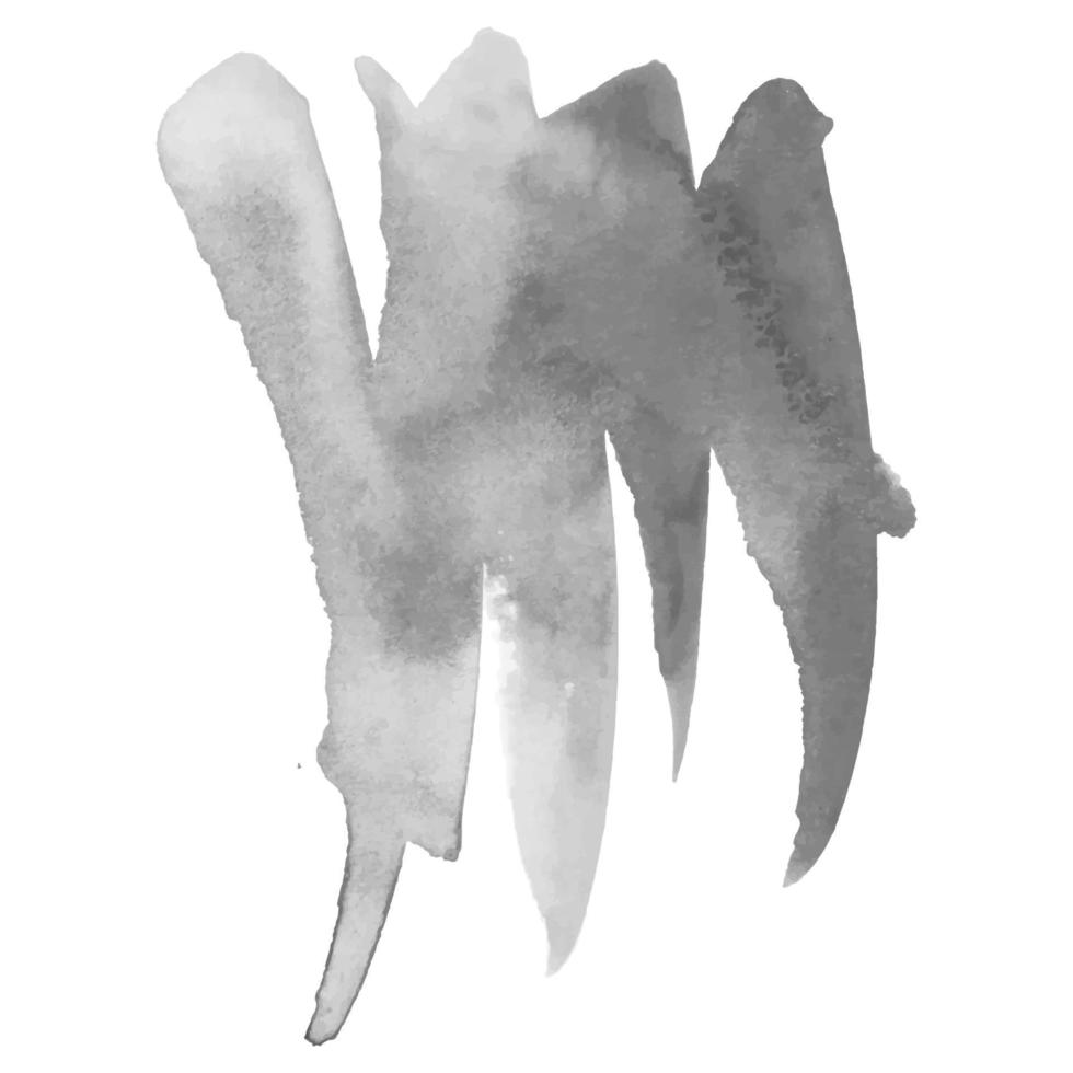 Isolated watercolor grayscale brush stroke. Vector illustration. Grunge texture for cards and flyers design.