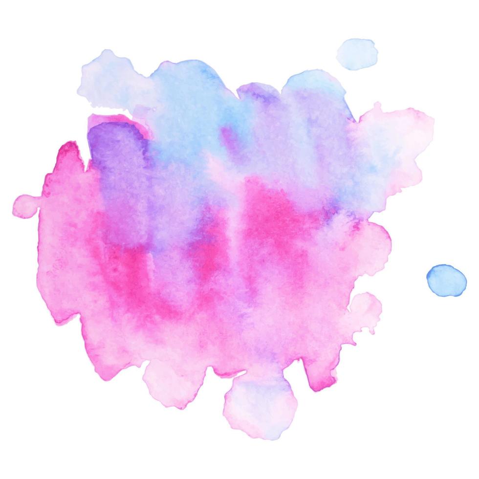 Abstract isolated colorful vector watercolor stain. Grunge element for paper design