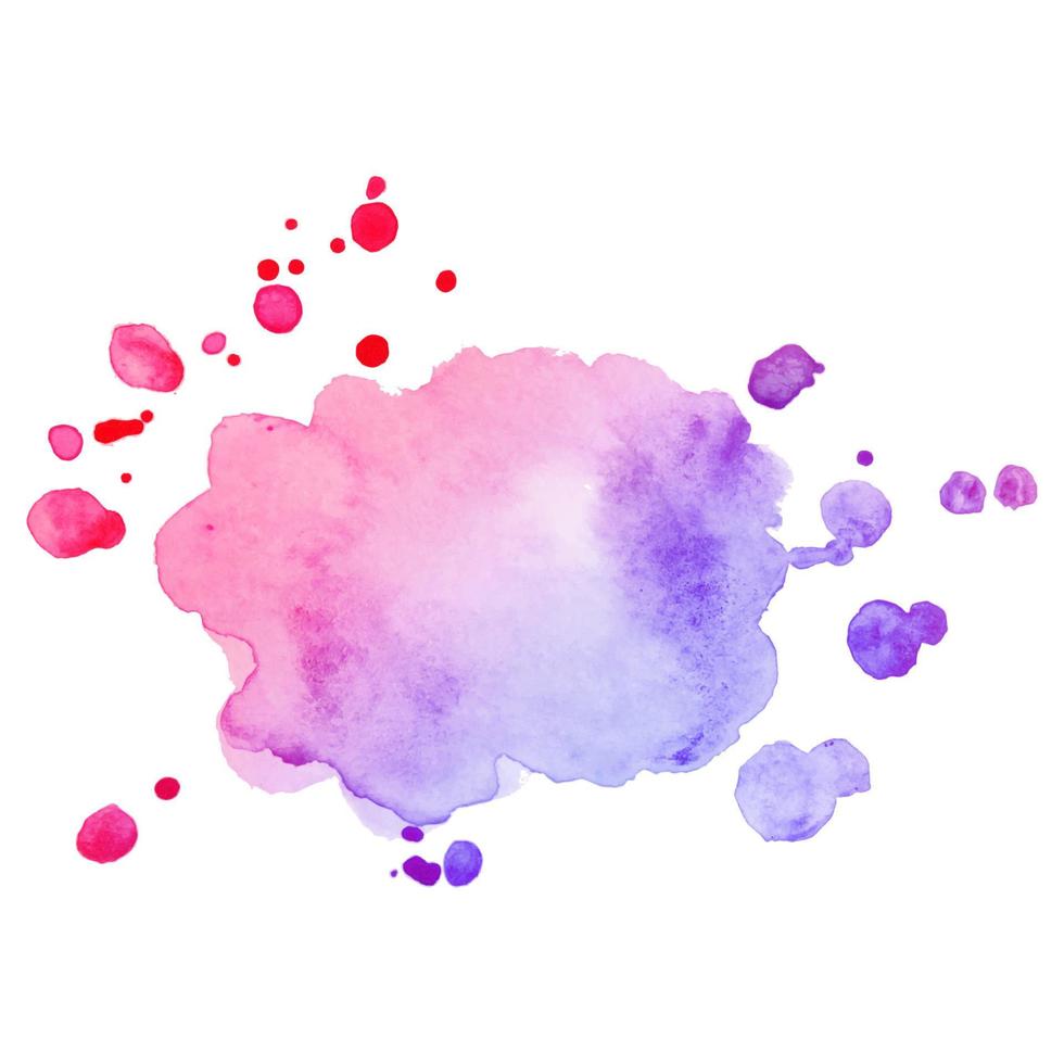 Abstract isolated colorful vector watercolor stain. Grunge element for paper design