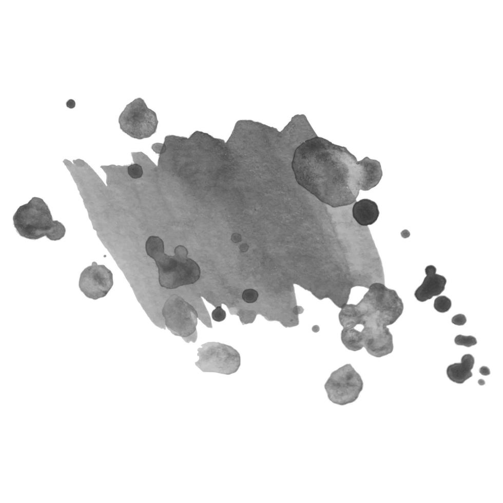 Mancha de acuarela vectorial abstracta aislada en escala de grises. elemento grunge para diseño de papel vector