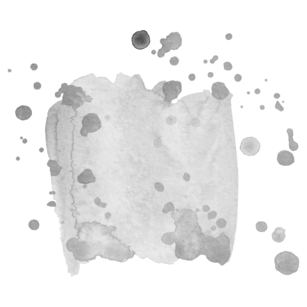 Abstract isolated grayscale vector watercolor stain. Grunge element for paper design