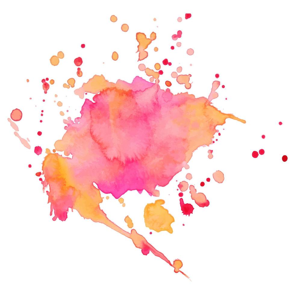 Colorful abstract watercolor stain with splashes and spatters. Modern creative background for trendy design. Vector illustration.