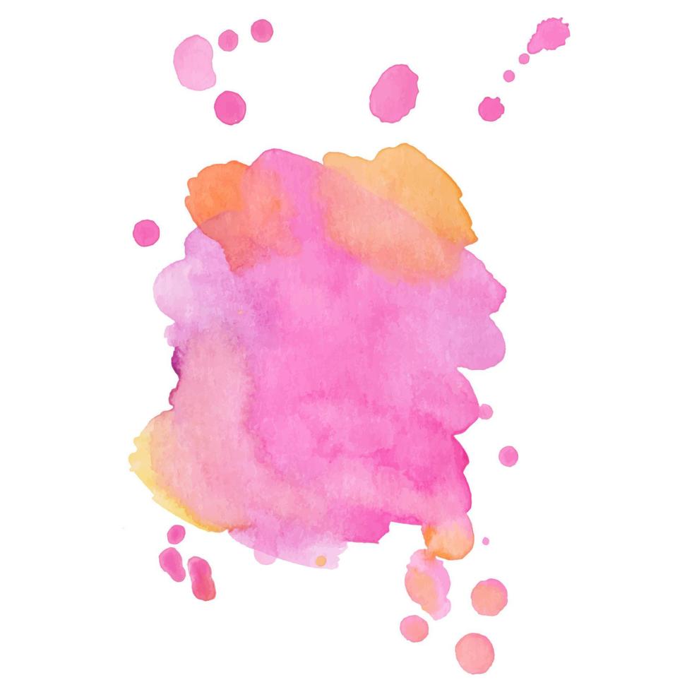 Colorful abstract watercolor stain with splashes and spatters. Modern creative background for trendy design. Vector illustration.