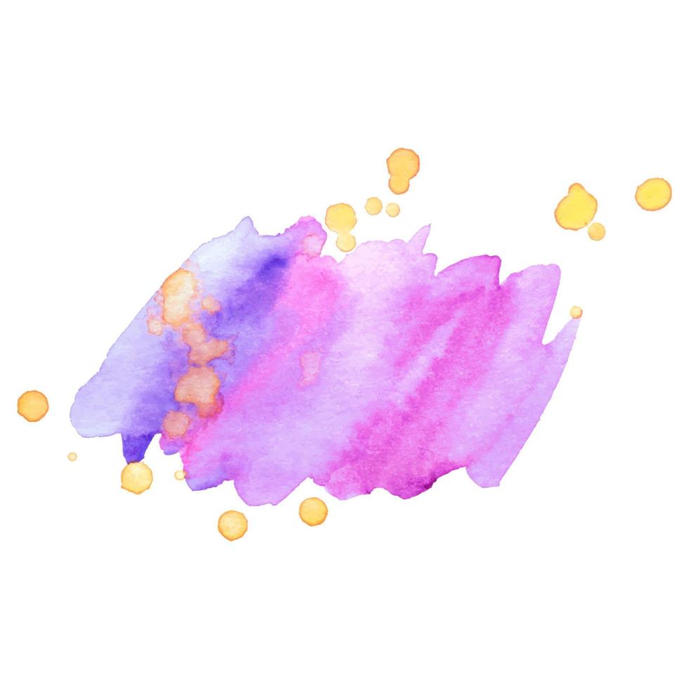 Colorful abstract watercolor stain with splashes and spatters. Modern creative background for trendy design. Vector illustration.