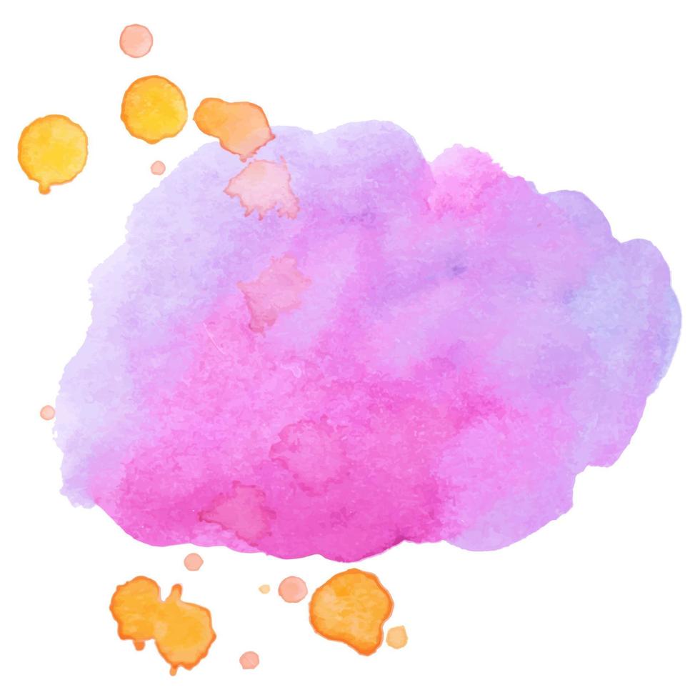 Colorful abstract watercolor stain with splashes and spatters. Modern creative background for trendy design. Vector illustration.