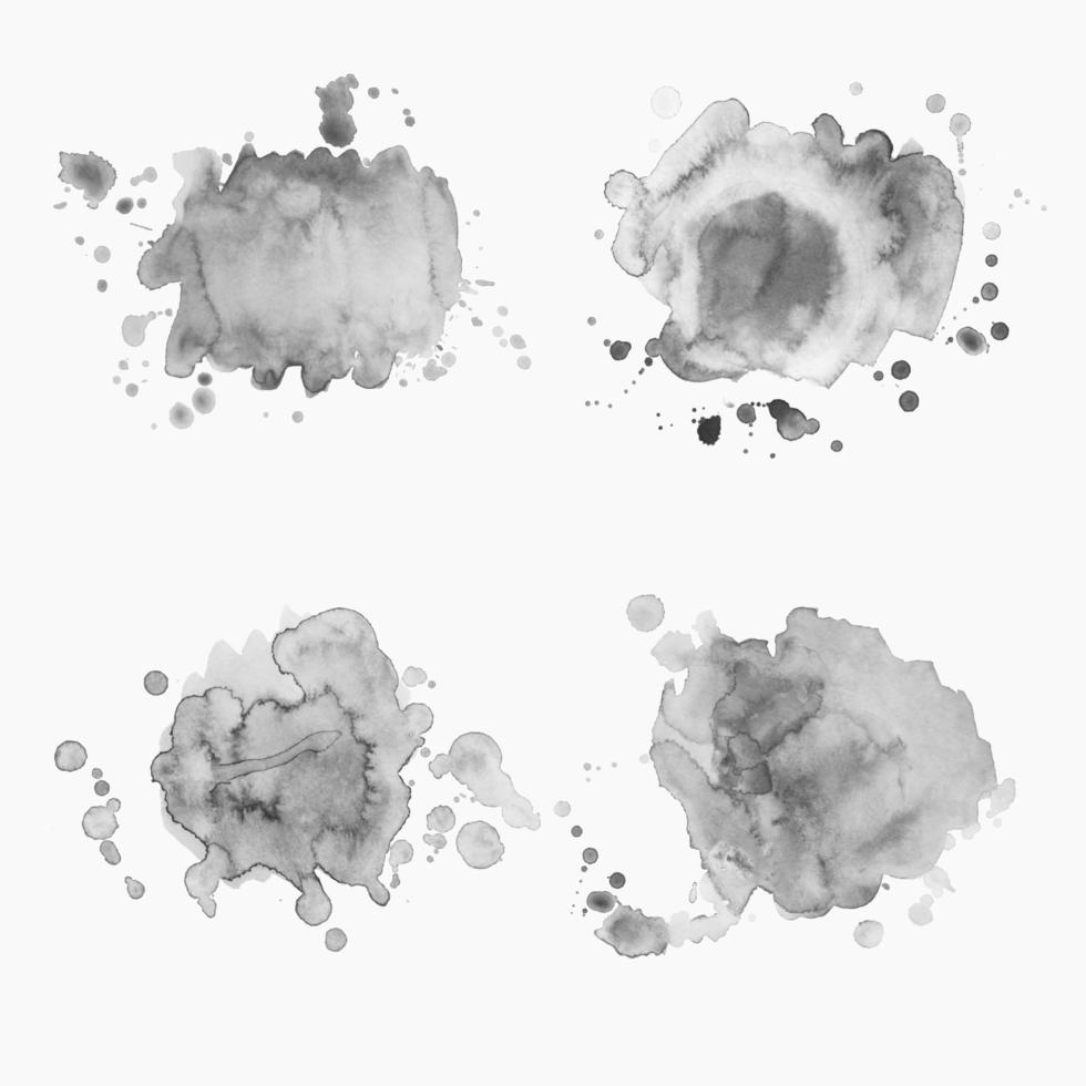 Grayscale abstract watercolor splashes. Background for your design. vector