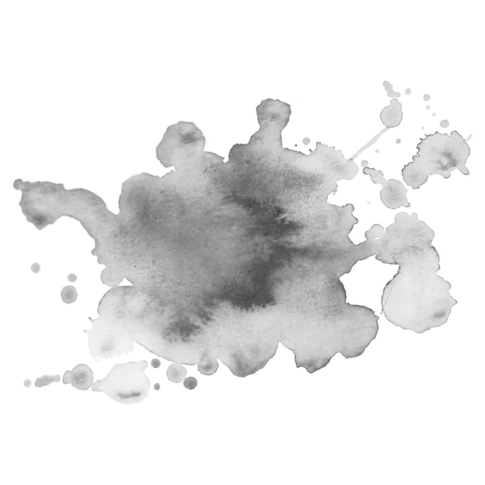 Watercolor black and white backgrounds. Abstract isolated monochrome vector watercolor stain.