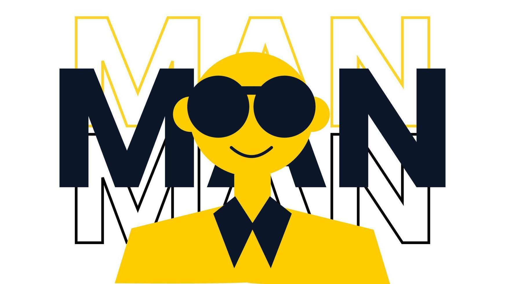 Man flat character illustration vector