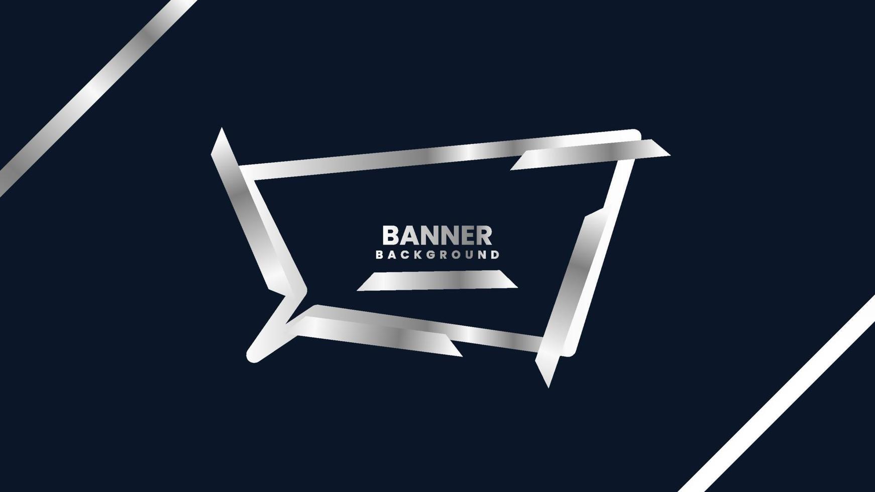 Banner silver metalic modern background vector