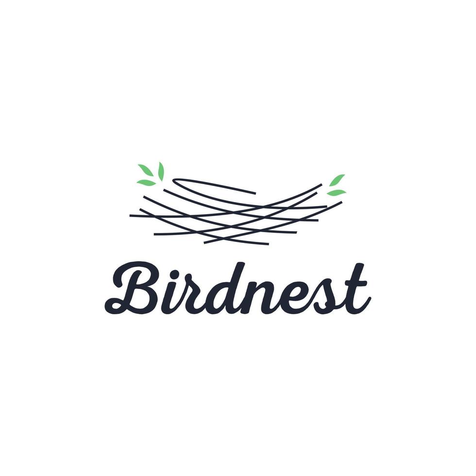 Bird nest logo design vector illustration