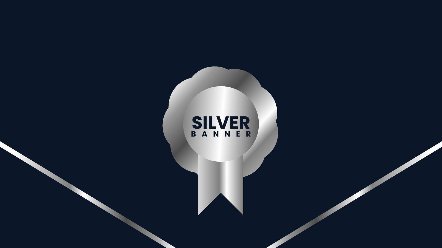 Banner silver metalic modern background vector