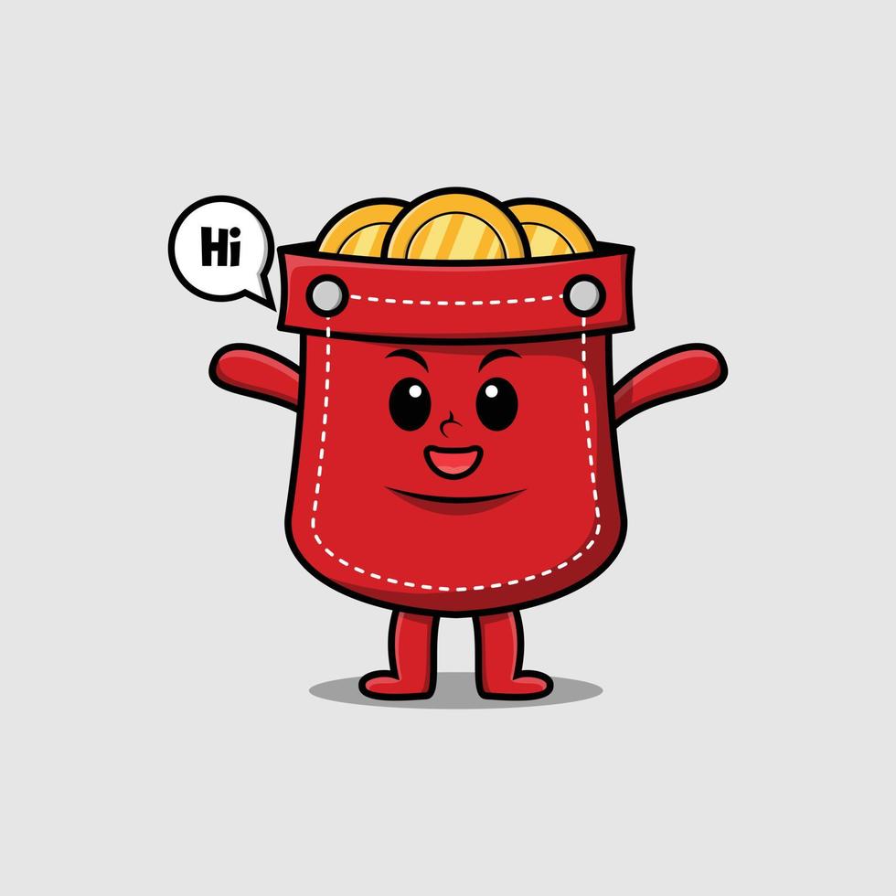 Cute cartoon pocket with happy expression vector