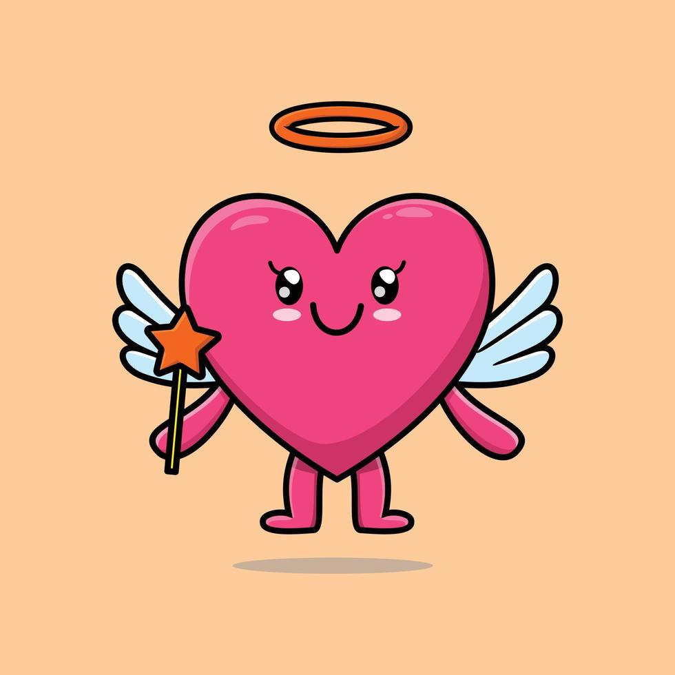 Cute Cartoon lovely heart in the form of fairy vector