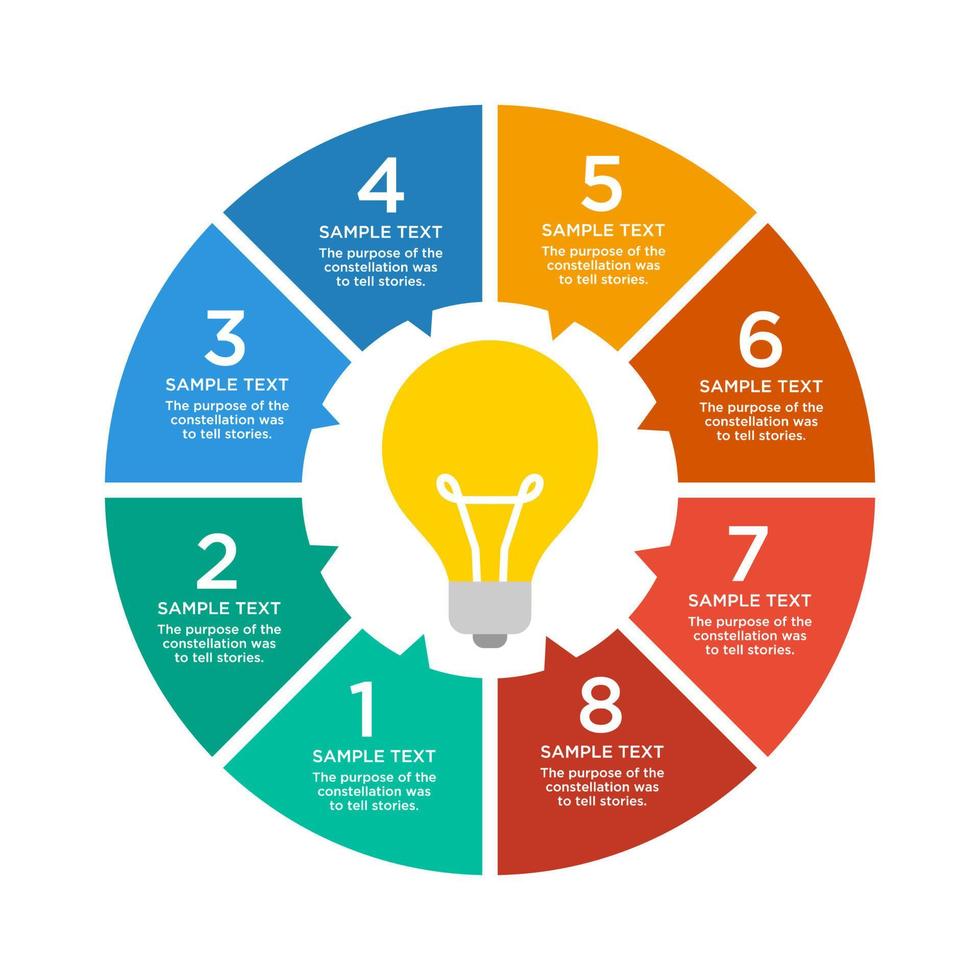 flat bulb light infographic vector template design