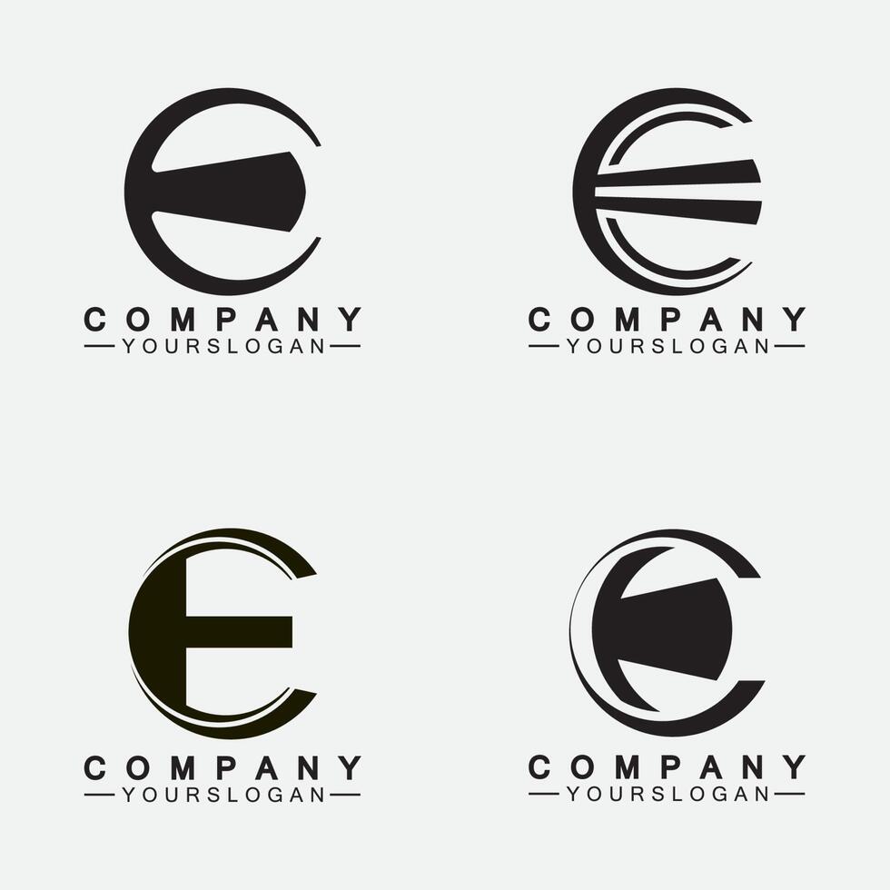 Letter E logo icon design template vector