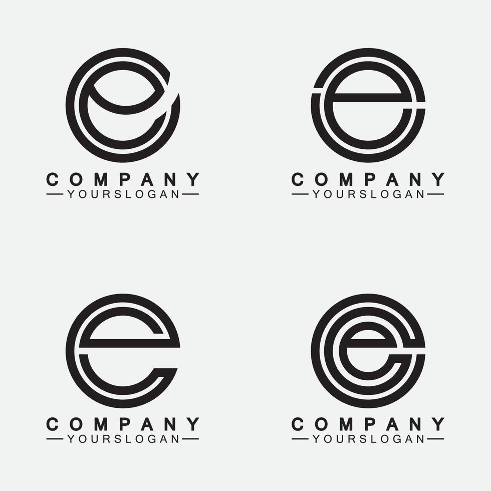 Plantilla de diseño de icono de logotipo letra e vector