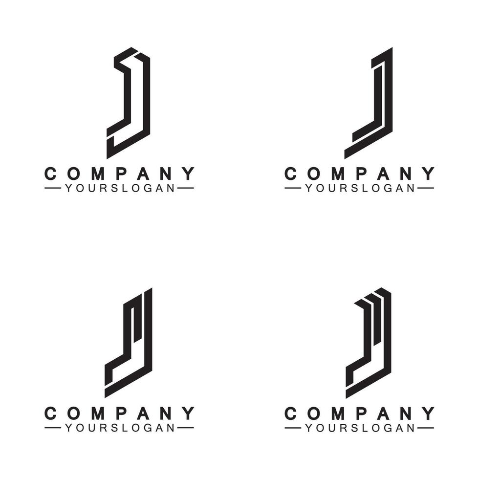 Creative abstract monogram Letter J logo icon design vector