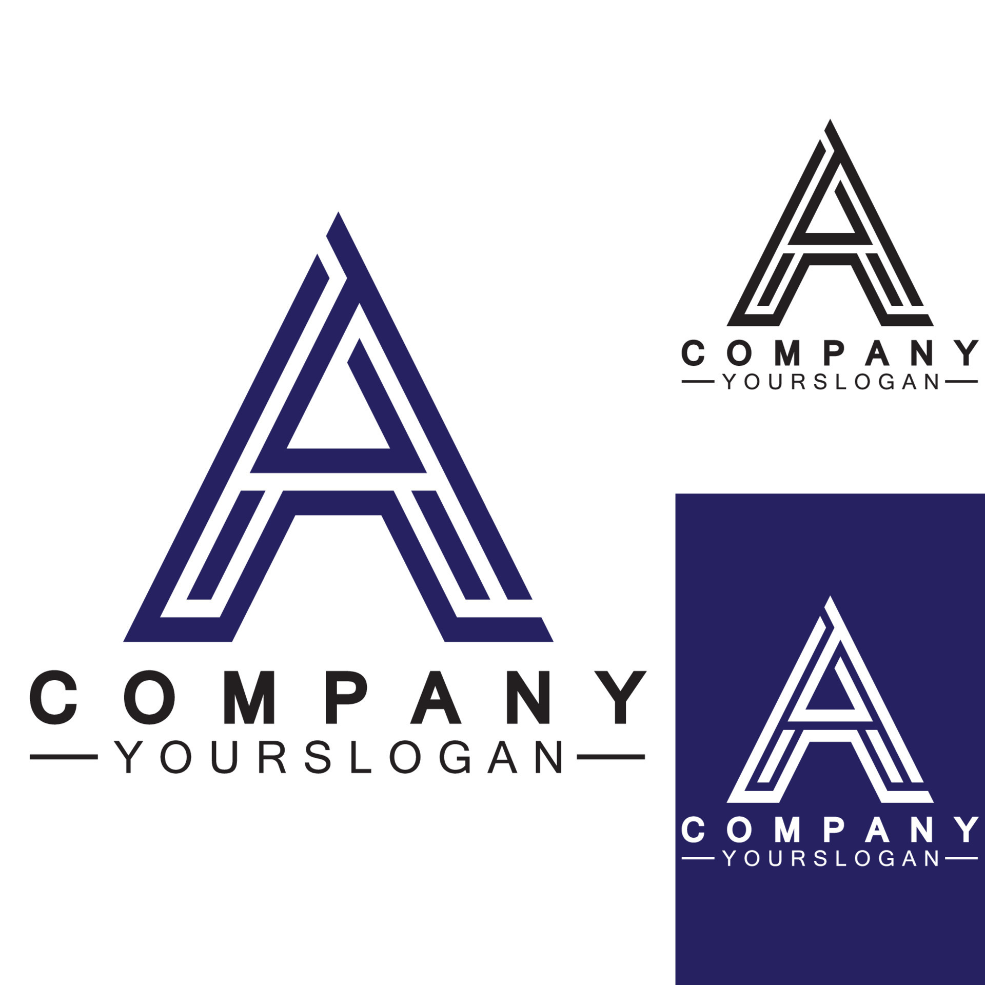 Letter A Monogram Logo Design, Brand Identity Logos Designs Vector ...