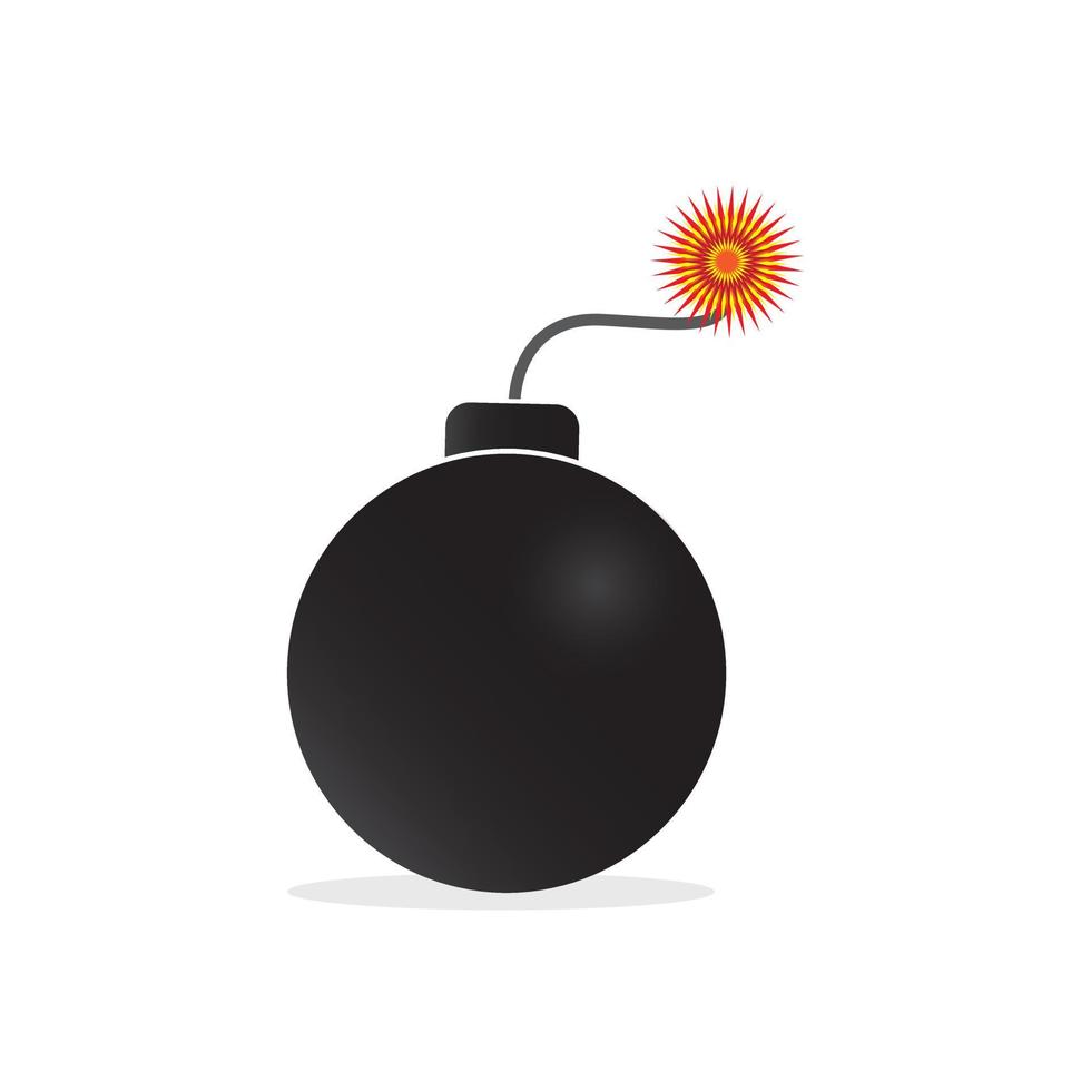 icono de bom en diseño plano. ilustración vectorial Bomba ardiente, aislado sobre fondo blanco. vector