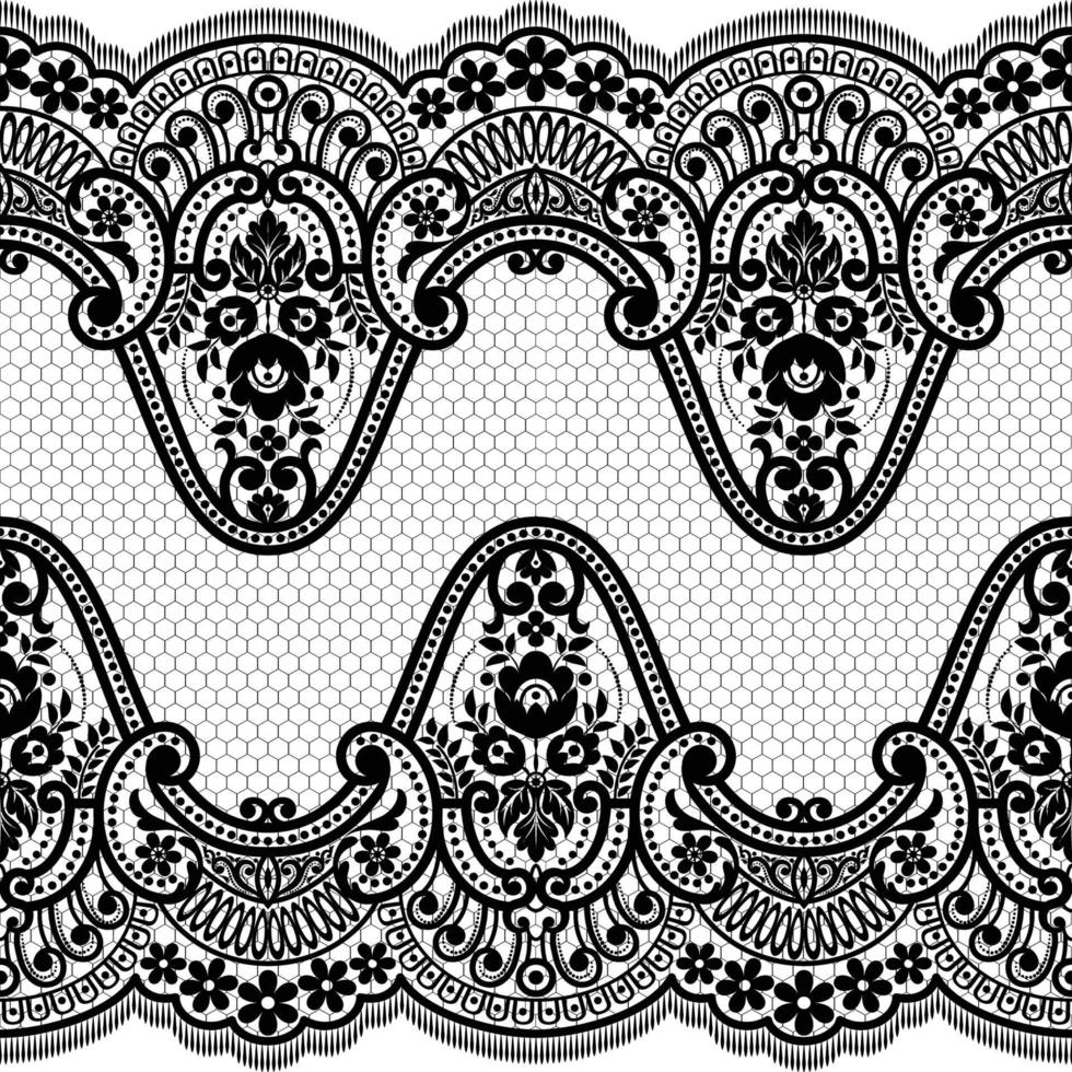 Lace seamless pattern with flowers vector