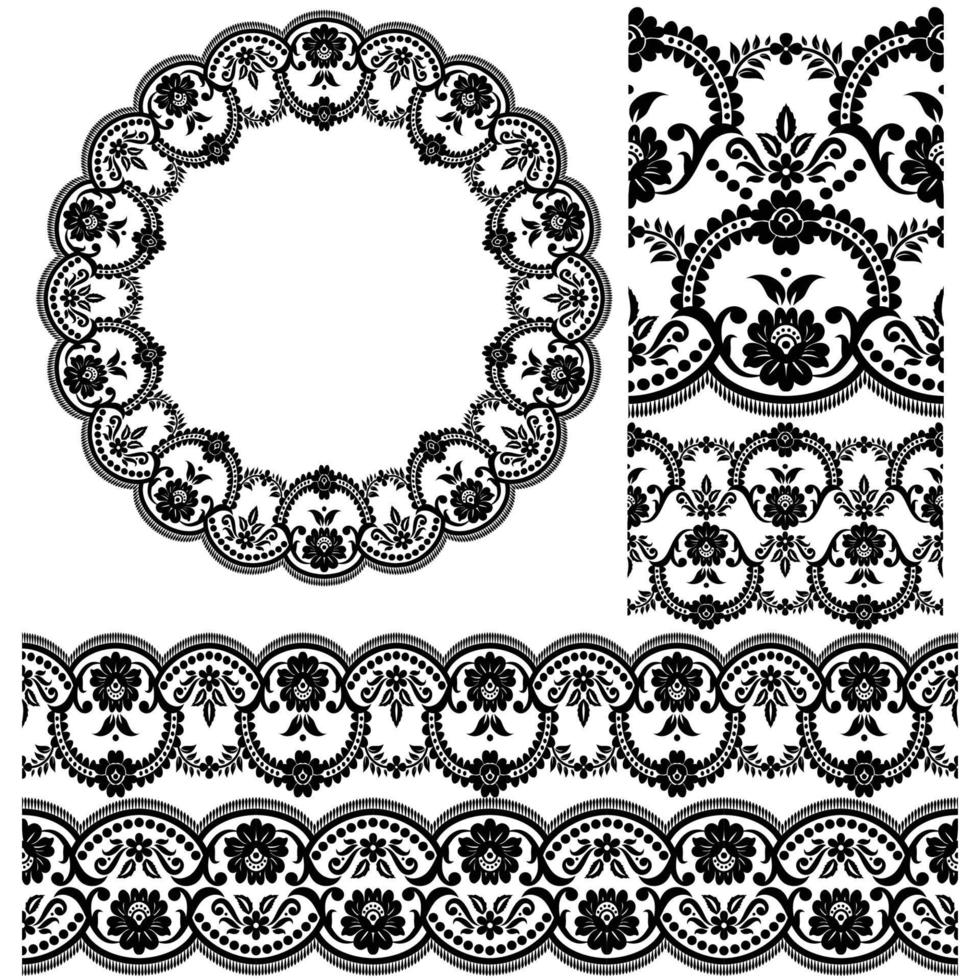 Vector Floral Frame Set