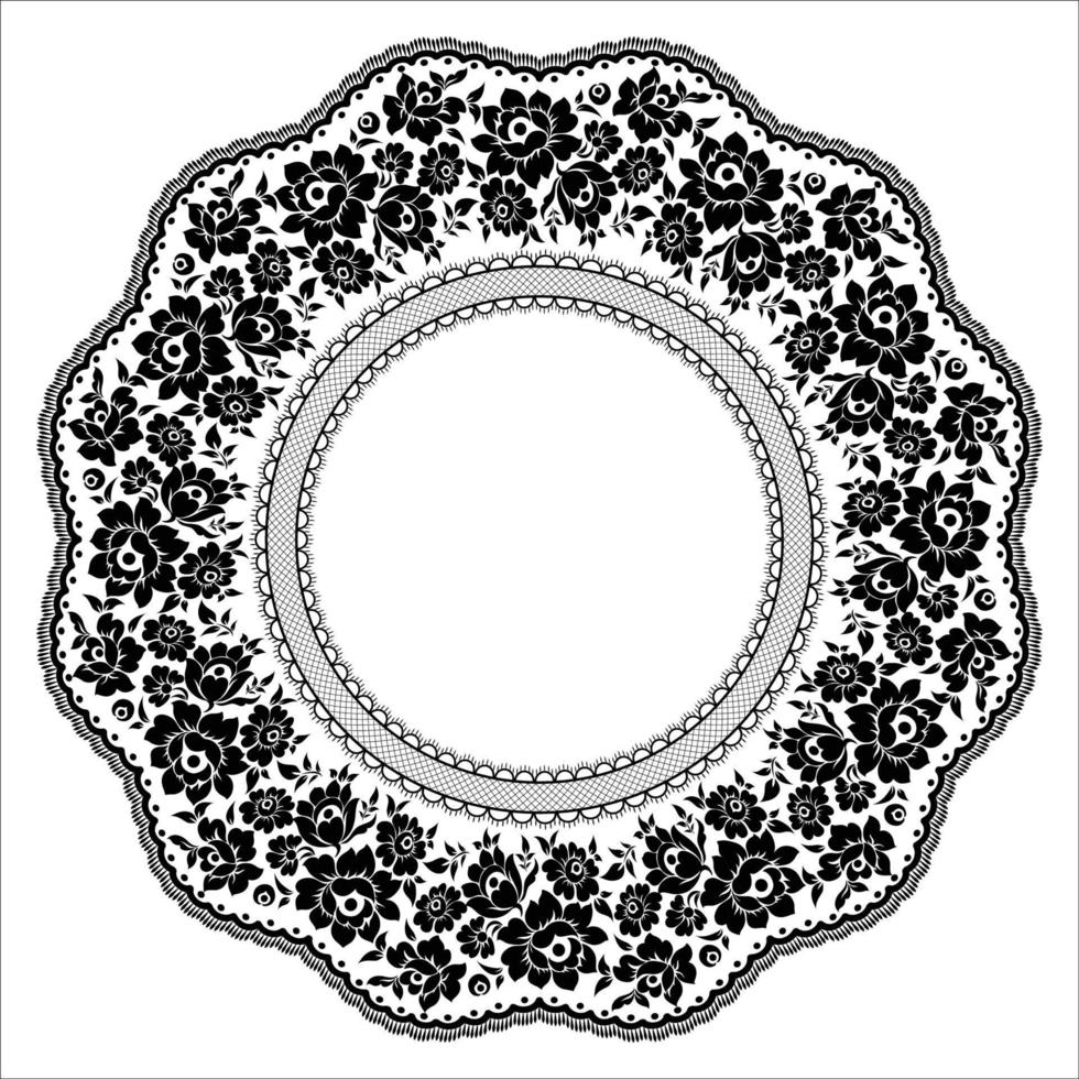 Ornamental round lace pattern vector