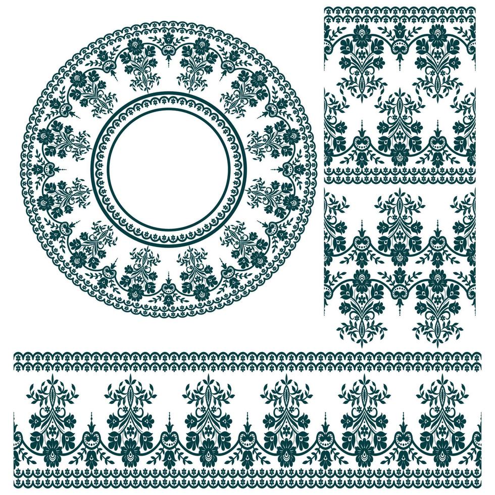 conjunto de marco floral vectorial vector