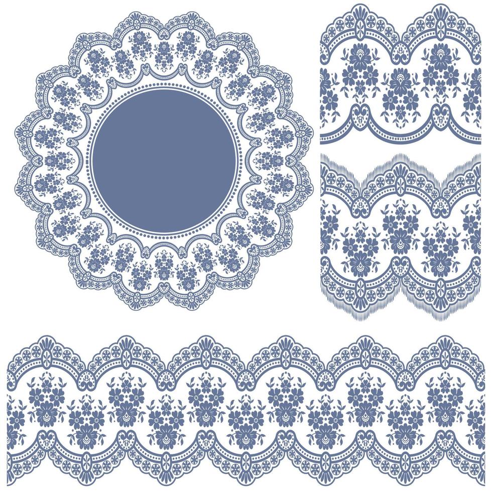 conjunto de marco floral vectorial vector