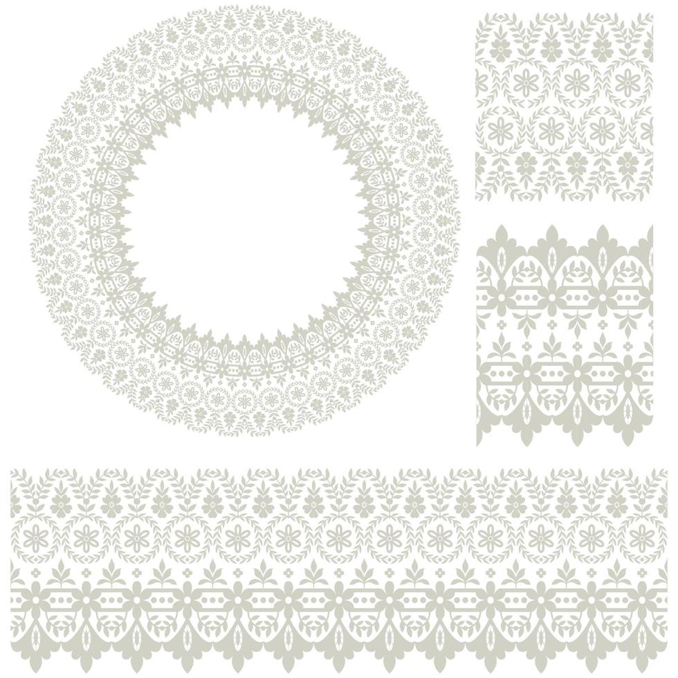 conjunto de marco floral vectorial vector