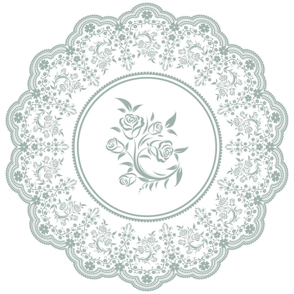 Ornamental round lace pattern vector