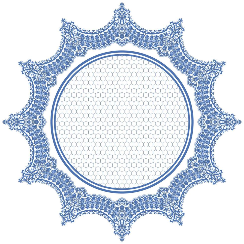Ornamental round lace pattern vector