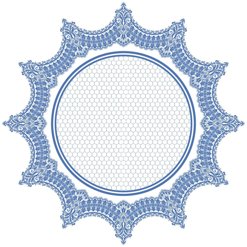 Ornamental round lace pattern vector