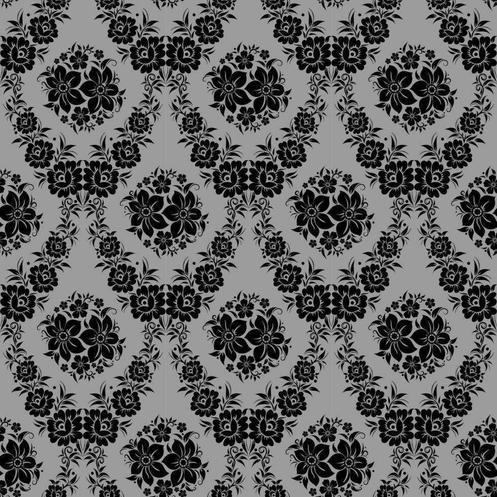 Lace seamless pattern with flowers vector