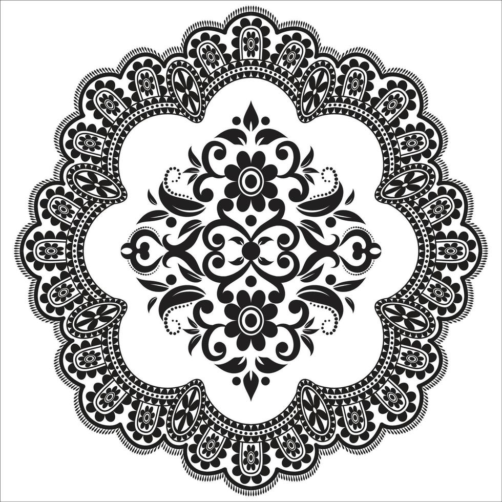 Ornamental round lace pattern vector