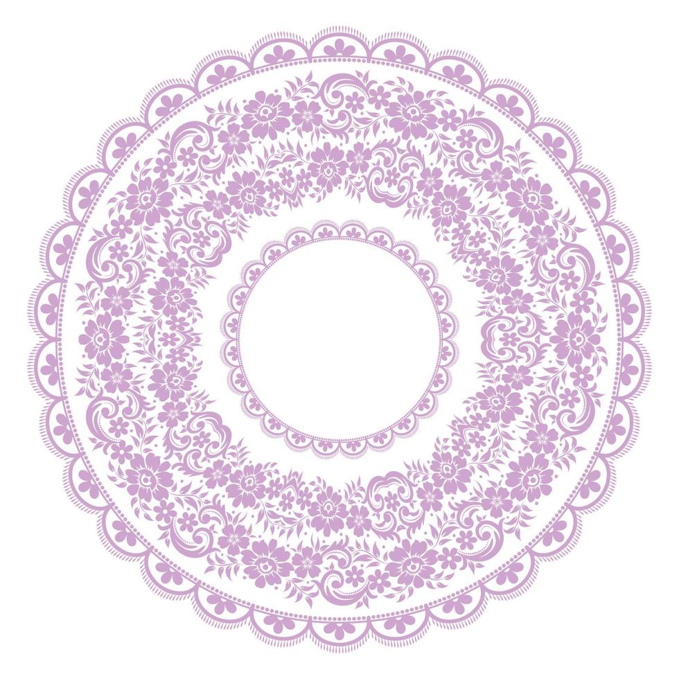 Ornamental round lace pattern vector