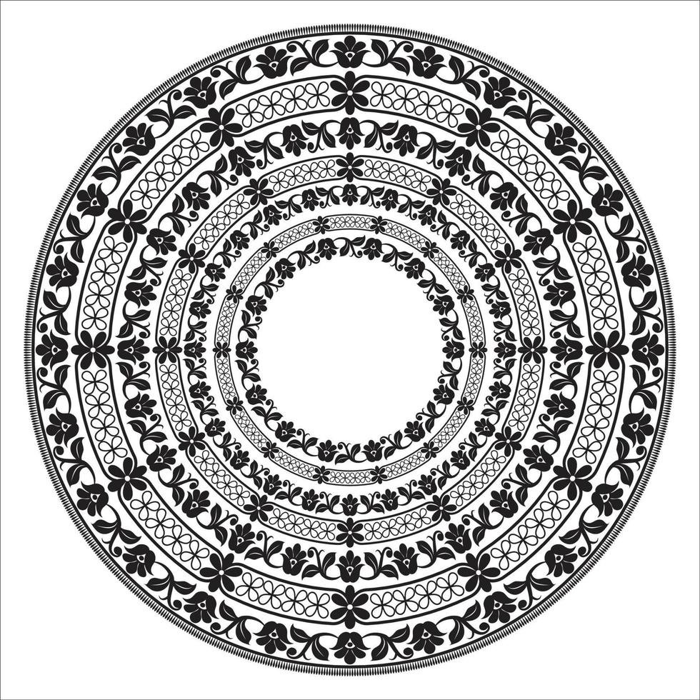 Ornamental round lace pattern vector