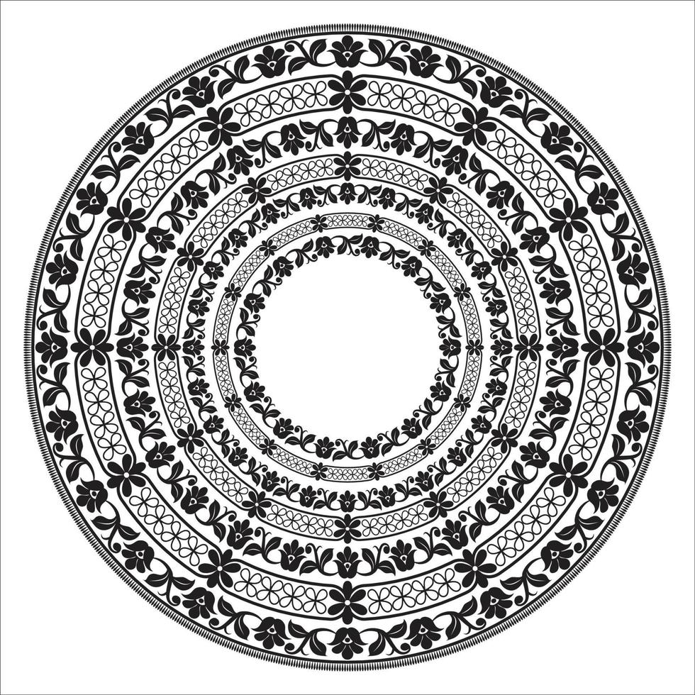 Ornamental round lace pattern vector