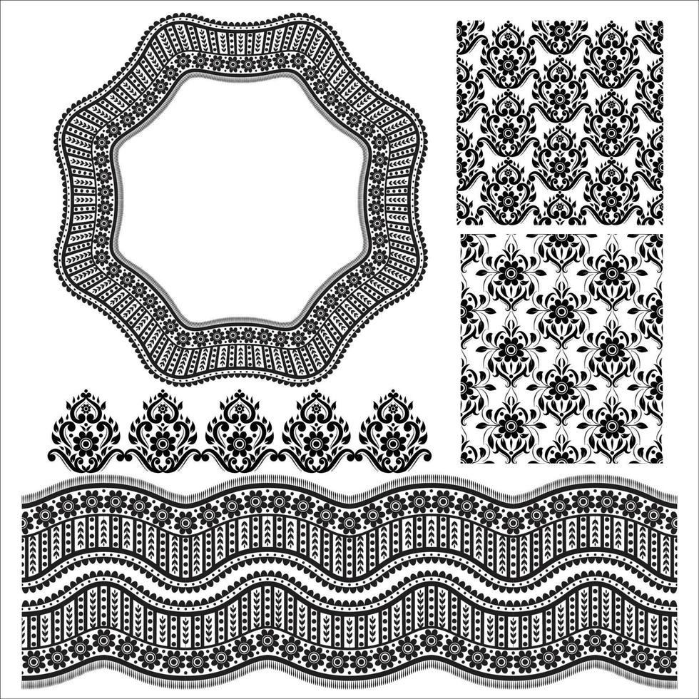 Vector Floral Frame Set
