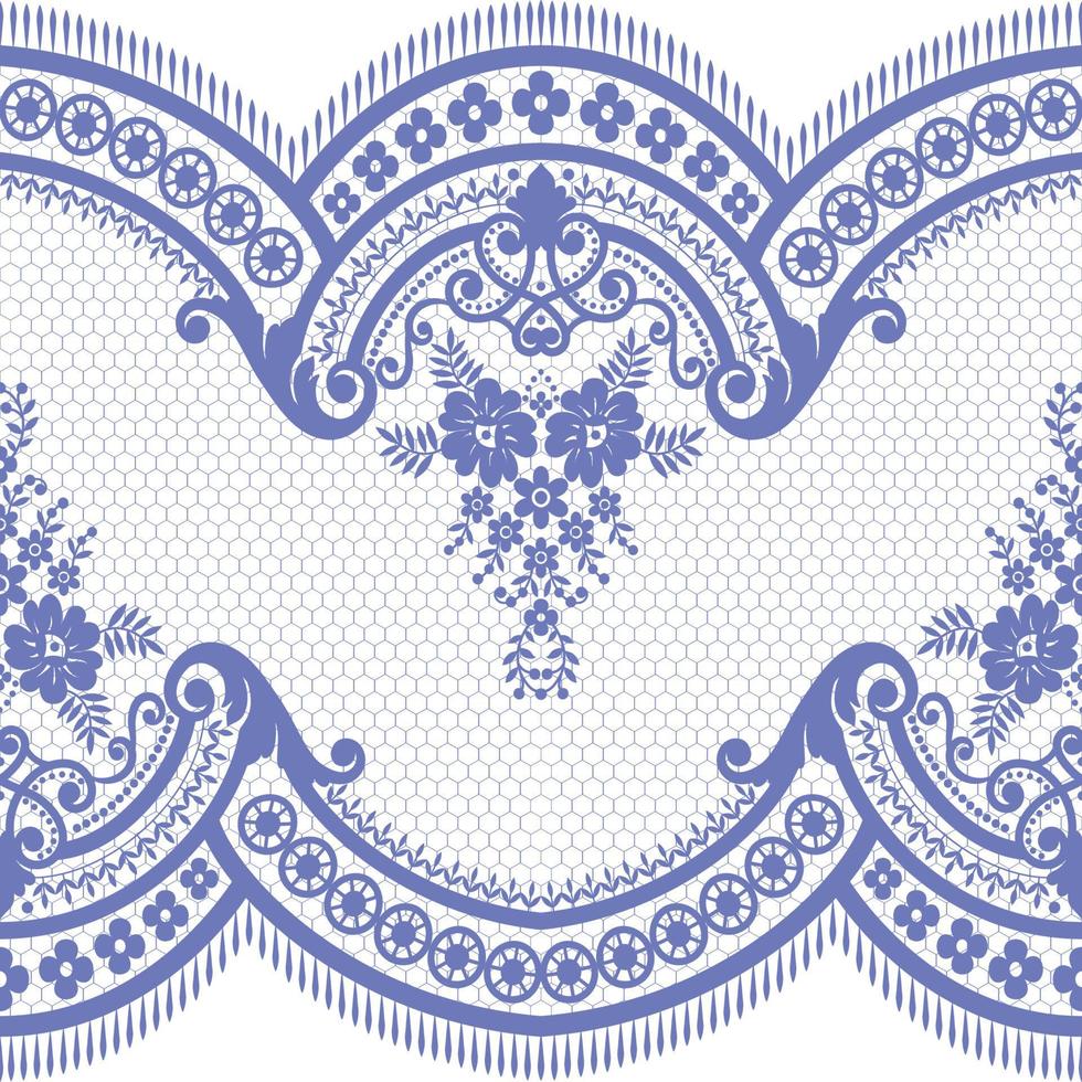 Lace seamless pattern with flowers vector