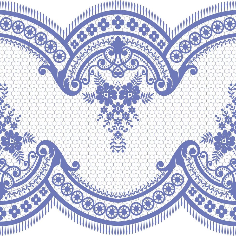 Lace seamless pattern with flowers vector